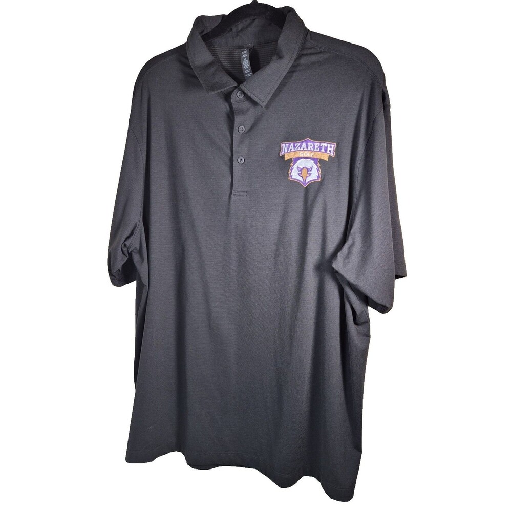 Lululemon Polo Shirt Mens Black Short Sleeve 3XL Nazareth Univ Golf ROC NY